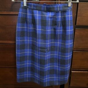 Vintage Blue Plaid Women's Skirt